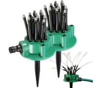 360° Rotating Lawn Sprinkler with Adjustable Nozzles, Water Saving Irrigation System for Yard Lawn Flower Beds Patio Garden (2pcs)