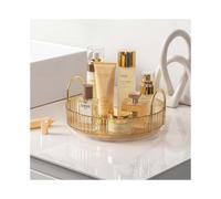 360 rotating makeup organizer, large capacity cosmetic storage counter top, suitable for cosmetics, perfume, lipstick (1 layer, gold)