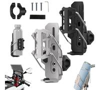 360° Rotating Motorcycle Bicycle Water Holder Automatic Clamping, Adjustable Handlebar Crash Bar Mount Cup Cage for Diameter 2''-3'' Cup, Adaptive Cycling Bottle Holder