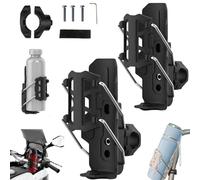 360° Rotating Motorcycle Bicycle Water Holder Automatic Clamping, Adjustable Handlebar Crash Bar Mount Cup Cage for Diameter 2''-3'' Cup, Adaptive Cycling Bottle Holder