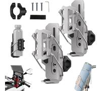 360° Rotating Motorcycle Bicycle Water Holder Automatic Clamping, Adjustable Handlebar Crash Bar Mount Cup Cage for Diameter 2''-3'' Cup, Adaptive Cycling Bottle Holder