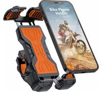 360° Rotation Adjustable Motorcycle Phone Holder For Iphone/Samsung/Xiaomi/Huawei Series Smartphone Size Between 4-7 Inches, Orange