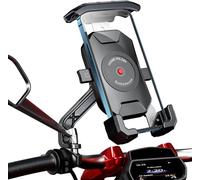 360° Rotation Anti-Vibration Phone Holder For Smartphone Motorcycle Anti-Shake Door Phone Scooter Anti-Rust Stand For 4-7 Inch Smartphone (Black)