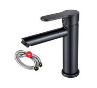 360 Rotation Laiton Noir Chrome Bassin Robinet Mélangeur De Toilette Chaud Froid Mitigeur Trou Évier Lavage D'eau Salle Bains Accessoires(Nero)