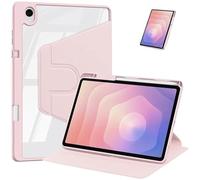 360 Support Rotatif Funda adapté for Samsung Galaxy Tab S10 Plus 12.4 Pouces SM-X820/X826B 2024 Coque arrière Rigide en Acrylique(Pink)