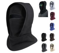 360° Windproof Cold One-Piece Pullover Cap,Outdoor Winter Warm Hat,Neckband Integrated Cycling Mask Sports Ski Head Cover (Black)