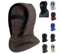 360° Windproof Cold One-Piece Pullover Cap,Outdoor Winter Warm Hat,Neckband Integrated Cycling Mask Sports Ski Head Cover (Coffee)