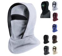 360° Windproof Cold One-Piece Pullover Cap,Outdoor Winter Warm Hat,Neckband Integrated Cycling Mask Sports Ski Head Cover (Gray)