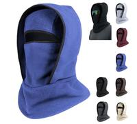 360° Windproof Cold One-Piece Pullover Cap,Outdoor Winter Warm Hat,Neckband Integrated Cycling Mask Sports Ski Head Cover (Blue)