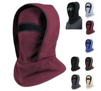 360° Windproof Cold One-Piece Pullover Cap,Outdoor Winter Warm Hat,Neckband Integrated Cycling Mask Sports Ski Head Cover (Red)