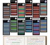 3600 Pcs Marque Page Adhesif,5*0.4cm Signet Adhésif Pour Indexation/Marquage,Marque Page Adhesif Colorée Est Facile À Coller Et À Enlever,Onglet Adhésif Plastique Pour Bureau/École/Maison (12 Kits)