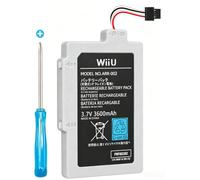 3600mAh Nouvelle mise à niveau Wii U Gamepad Batterie rechargeable Lithium-Ion batterie de remplacement pour Nintendo Wii U Gamepad WUP-010 WUP-012 (gris/blanc, Wii U)
