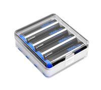 [3600mAh] Pack de 4 Piles pour Batterie supérieure Plate de 3.7v à Dessus Plat avec, Batterie Plate Rechargeable pour Lampe de Poche Appareil Photo, Lampe Frontale (IB-65O)
