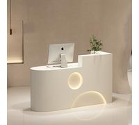 360Home caisse enregistreuse petit comptoir caisse enregistreuse comptoir de réception gauche beige 140*60cm
