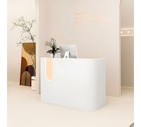 360Home Comptoir de caisse avec éclairage LED Comptoir d'accueil avec tiroirs Comptoir depour bureau, supermarché, hôtel et magasin de vêtements Blanc 120*60cm