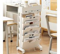 360Home étagère mobile livre magazine organisateur avec compartiments bureau Beige【SN318】