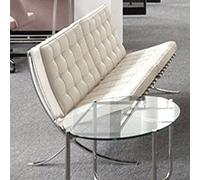 360Home Fauteuil vintage Canapé en simili cuir blanc 1.5m