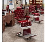 360Home Vintage Chaise pivotante Dossier Design Chaise de coiffure E Rouge【YS654】