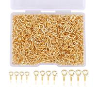 360Pcs 8mm 10mm 13mm par Cerceau Crochets à Oeil en Acier Inoxydable Vis à Œil, 3 Tailles Épingles à Oil à Crochets Oeillets Filetage Tige à Vis Plaqué Argenté Crochet à Oeil pour Résine, Bijoux