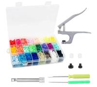 360Pcs Bouton Pression Plastiques pour Bavoirs, Manteaux Pluie, Kit Clips Couture pour Accessoires Vêtements DIY et Scrapbook, Boutons 24 Couleurs avec Outils Pince Métal (T3 T5 T8) pour Artisanat