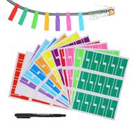 360pcs Étiquettes de Câble Auto-adhésif, 12 Couleurs Etiquette Cable avec Marqueur, Organisateur de Cable Autocollantes, Résistantes à la Déchirure pour Identifier et Organiser les Câbl
