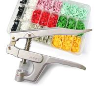 360pcs T5 Bouton Pressions en Plastique de 24 Couleurs avec Outils Pince en Métal