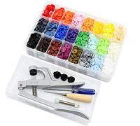 360pcs T5 Bouton Pressions en Plastique de 24 Couleurs avec Outils Pince en Métal Pour T3 T5 T8