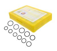 362 pièces Kit de Réparation de Joints Toriques Nbr 4,4x4,4x0,2cm jaune | Caoutchouc Nitrile, Boîte Compartimentée, Usage Atelier et Maintenance, pour Raccords de Tube et Valves