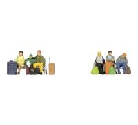 Noch Figurines en plastique Voyageurs assis N 1/160 36213 peintes à la main avec bagages