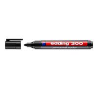 [3623001-12] EDDING Lot de 12 Marqueurs Permanent 300 Noir Pointe Ronde 1,5-3 mm