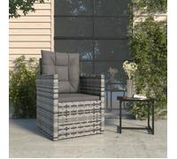 362323 vidaXL Fauteuil de jardin avec coussins Gris Résine tressée
