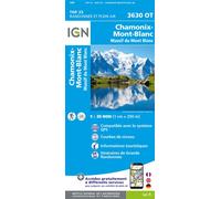 IGN Carte Chamonix-Mont-Blanc 3630OT Massif du Mont-Blanc TU Bleu