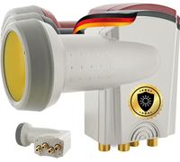 364 Quad Lnb Sun Protect Digital Résistant À La Chaleur Capuchon Lnb Accessoires Pour Parabole Raccordement Direct Protection Contre Les Intempéries Contacts Dorés Gris Clair[Audio1261]