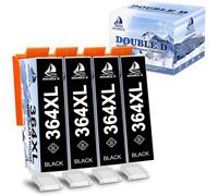 364 XL Cartouches d'encre Compatible pour HP 364 364 XL Noir pour HP Photosmart 5510 5520 5525 5520 5522 6520 6525 7510 6510 5515 B109a B110a HP Offic4620 4622 HP Deskjet 3070A (4 Noir)