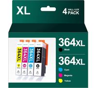 364 XL Cartouches d'encre Remplacement pour HP 364XL pour HP Photosmart 5520 5510 5522 5520 6520 B8550 C5388 7510 7520 Offic4620 Deskjet 3070A (Noir Cyan Magenta Jaune, 4-Pack)