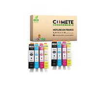 364 XL Pack de 8 Cartouches d'encre compatibles avec HP 364 XL 364XL 2 Noir + 2 Cyan + 2 Magenta + 2 Jaune