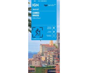 3643et cannes grasse cote d'azur Echelle 1 : 25 000 - Collectif - Ign Institut Geographique National - broché - Atlas / carte