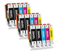 364XL Cartouches d'encre Compatible per HP 364 XL, Confezione da 15 | Compatible per HP Deskjet 3070A 3520 Officejet 4620 4622 4610 Photosmart 5510 5520 5524 6510 6515 6520 75104610 7515