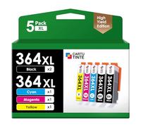 364XL Cartouches d'encre Compatible pour HP 364 XL Remplacement pour Cartouche Encre HP 364 per Photosmart 5520 5510 6510 6520 7510 7520 per Deskjet 3070A 3520 per Officejet 4610 4620 (5 Pack)