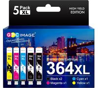 364XL Cartouches d'encre Compatibles pour HP 364 pour Photosmart 5520 5510 5520 5524 Deskjet 3520 Officejet 4622 4622 5510 5520 5524 6520(5-Pack)