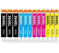 364Xl Cartouches D'Encre Remplacement Compatible Avec Hp 364Xl Multipack Pour Pour Hp Photosmart 5520 5510 6525 6520 5515 5525 5522 5524 6510 Deskjet 3520 Officejet 4620 (Lot De 12[ENC940068]