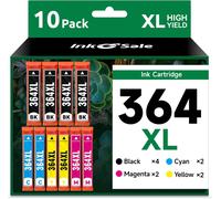 364XL Lot de 10 Cartouches d'encre compatibles avec HP 364XL pour Photosmart 5520 5510 5515 5524 6520 7520 Deskjet 3520 3522 3524 3070A Officejet 4620 4622