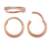 365 Sleepers G23 Titane Unisexe Double Twist Gem Anneau Segment Articulé Helix Tragus Septum Clicker Nez Cerceau Boucle D'oreille Piercing Bijoux