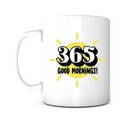 365 Tasse à café « Good Mornings-Morning » - Cadeau d'anniversaire pour homme et femme - Cadeau romantique pour elle et lui, cadeau pour couple, petit ami, petite amie, cadeau d'amour, cadeau de Noël