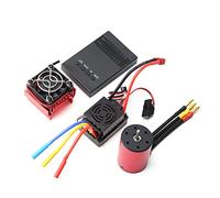 3650 Brushless Motor,HUIOP Moteur sans balais 2300KV 3650,moteur étanche avec ESC sans balais 60a,carte de programmation de dissipateur thermique 5.8V 3A BEC pour voiture RC 1/8 1/10,Brushless 60A ESC
