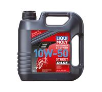 LIQUI MOLY Motorbike 4T Synth 10W-50 Street Race, 4 L, Huile de moto à 4 coups, SKU: 1686, marron
