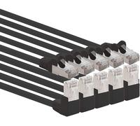 366256 Câble Réseau Cat.6 Angle 90 Degrés 7,5 M - Noir - Lot De 5 Câble Patch Cat6 (Sftp Pimf) 1000 Mbit/S Connecteur Rj 45-5 X 7,5 M Mètres Noir[CAB9164045]