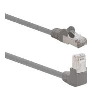 366261 Câble réseau Cat.6 angle 90 degrés 10m - gris - 1 pièce - Câble patch Cat6 (SFTP PIMF) 1000Mbit/s connecteur Rj 45-1 x 10m mètre gris