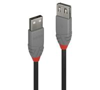 Lindy Câble USB USB 2.0 USB-A mâle vers USB-A femelle 5,00 m noir/gris 36705