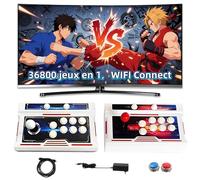 36800 Jeu 3D WiFi en 1 Console de Jeux Rétro Split, Console de Jeux Émulatrice, Résolution HD 1280*720, Support 4 Joueurs, Deux Manettes 3D Split, Plug and Play, Jeux Vidéo pour TV